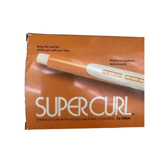 Vintage Super Curl Gillette Steam Styler Adjustable Heat Curling Iron Wand New - Picture 10 of 12